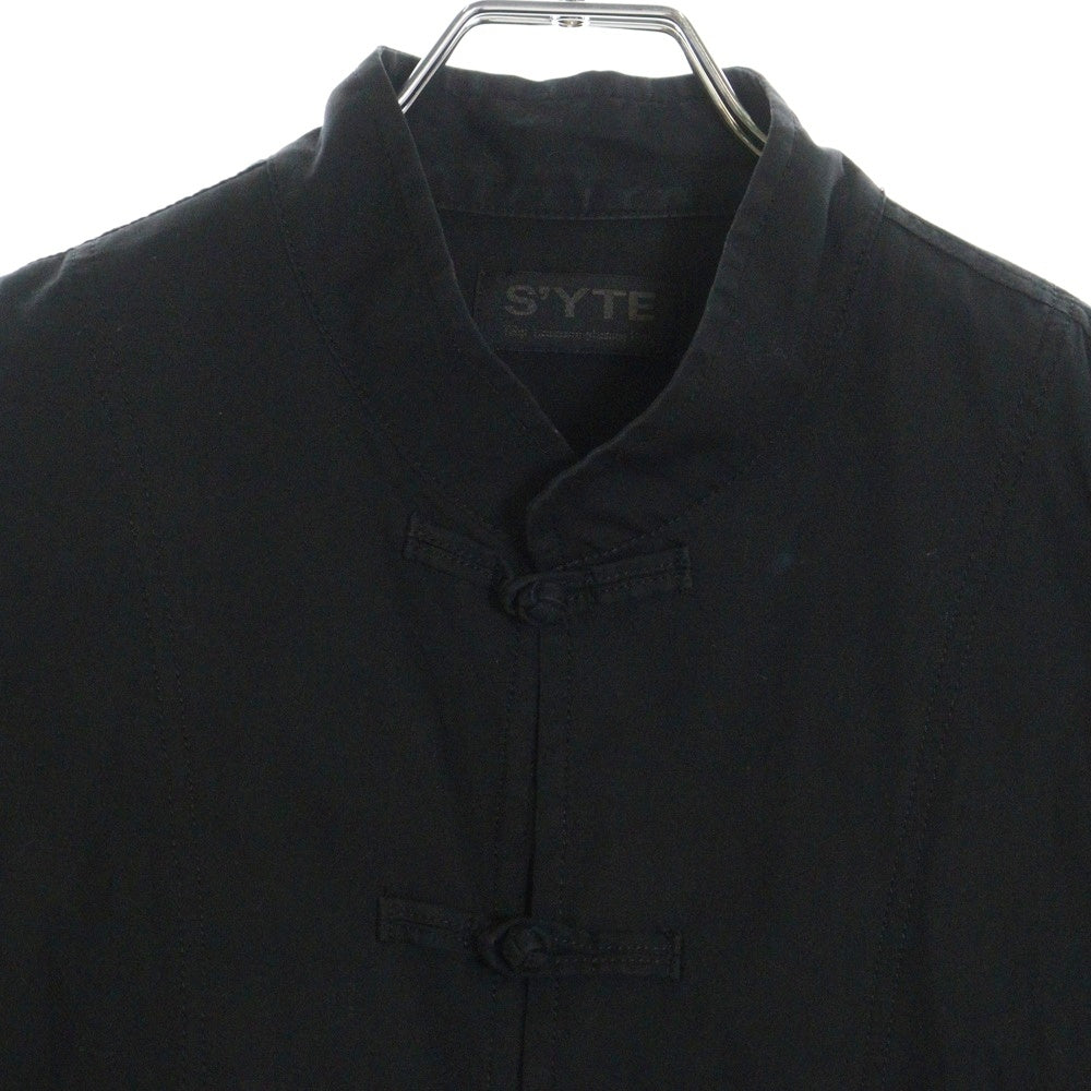 s'yte(サイト) BROAD CHINA SHIRT ブロード チャイナ 長袖シャツ ブラック UB-B18-080