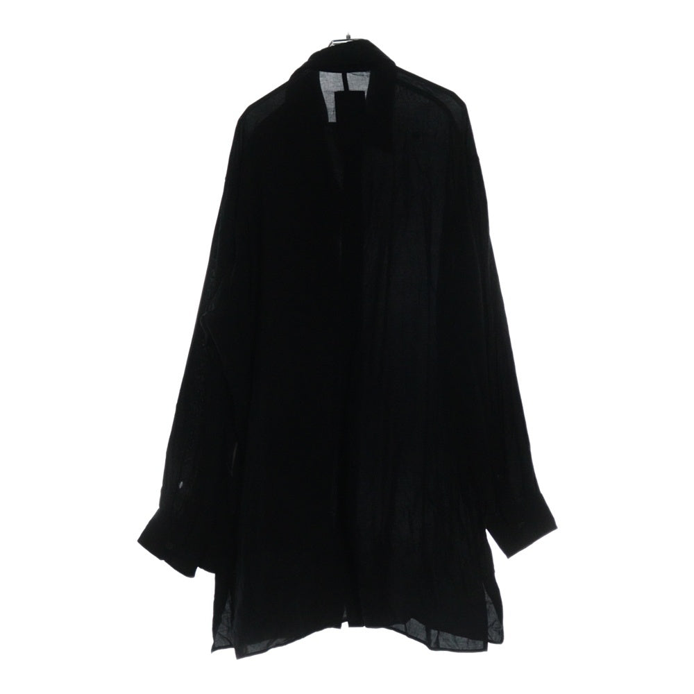 BLACK Scandal Yohji Yamamoto(ブラックスキャンダルヨウジヤマモト) 20AW アームプリント レーヨン ロング 長袖シャツ ブラック HR-B77-888