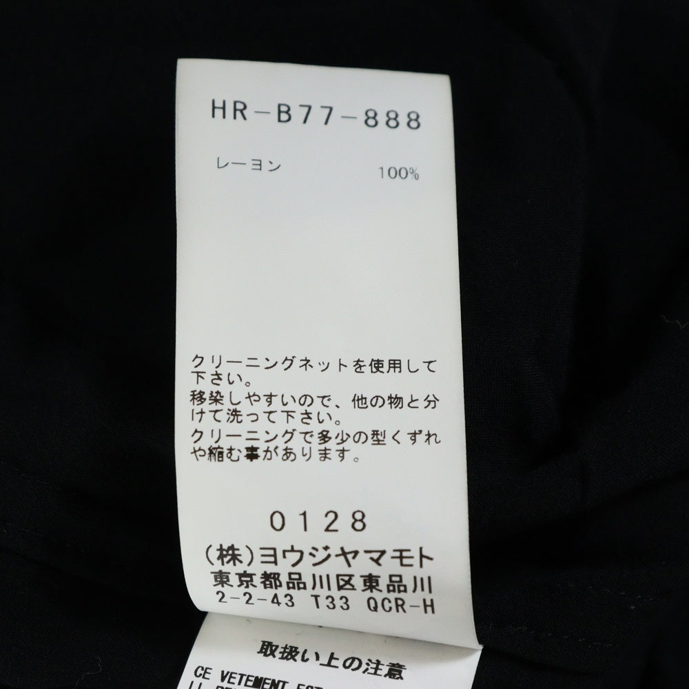 BLACK Scandal Yohji Yamamoto(ブラックスキャンダルヨウジヤマモト) 20AW アームプリント レーヨン ロング 長袖シャツ ブラック HR-B77-888