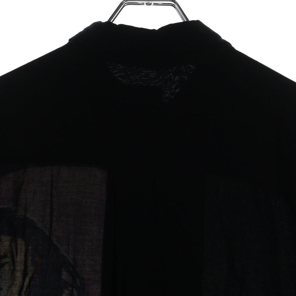 BLACK Scandal Yohji Yamamoto(ブラックスキャンダルヨウジヤマモト) 20SS バンダナ山本 アートプリント レーヨン ロング 長袖シャツ ブラック NN-B86-821