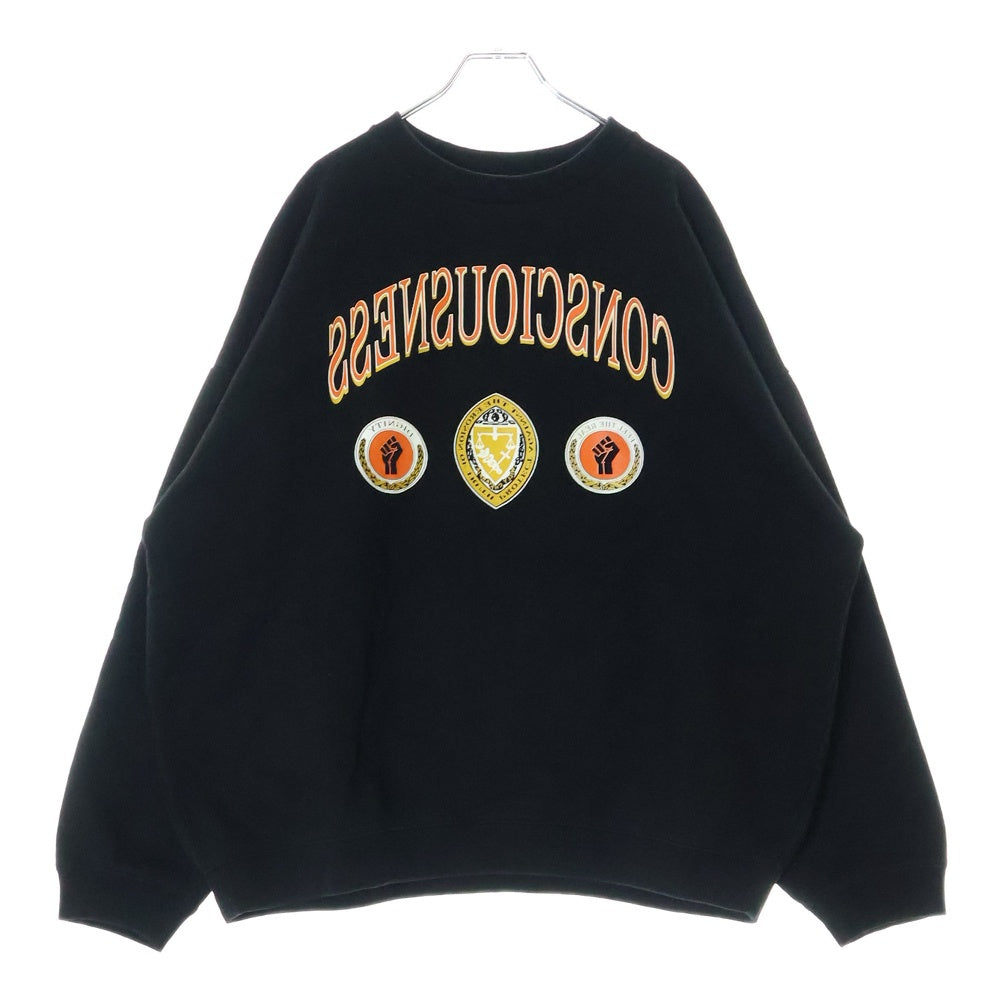 WILLY CHAVARRIA(ウィリーチャバリア) CREW NECK SWEATSHIRT 両面プリント クルーネック スウェット トレーナー ブラック FW18 NY005