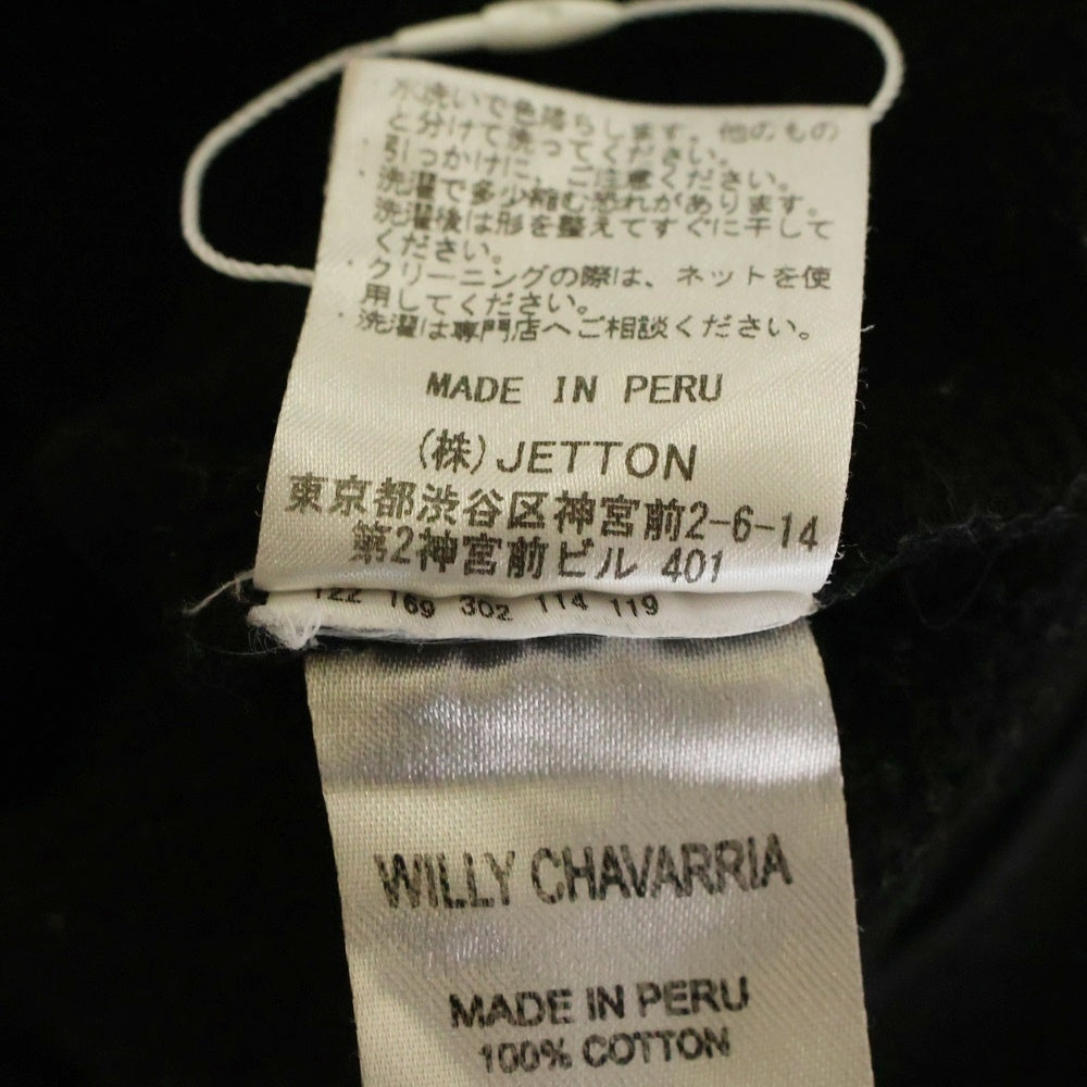 WILLY CHAVARRIA(ウィリーチャバリア) CREW NECK SWEATSHIRT 両面プリント クルーネック スウェット トレーナー ブラック FW18 NY005