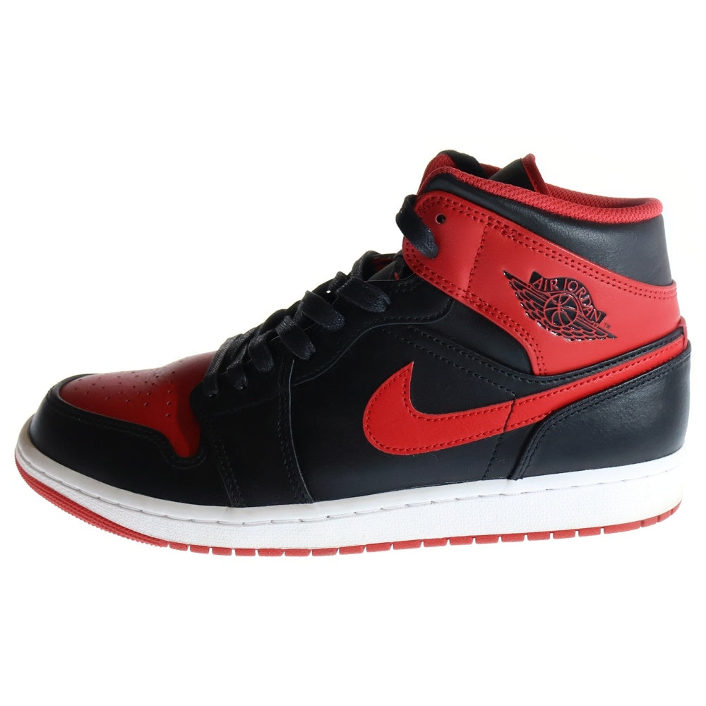 NIKE(ナイキ) AIR JORDAN 1 MID BRED TOE エアジョーダン1 ブレッドトゥ ミッドカットスニーカー ブラック/レッド US10.5/28.5cm DQ8426-060