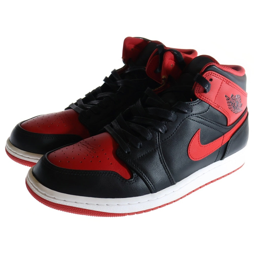 NIKE(ナイキ) AIR JORDAN 1 MID BRED TOE エアジョーダン1 ブレッドトゥ ミッドカットスニーカー ブラック/レッド US10.5/28.5cm DQ8426-060