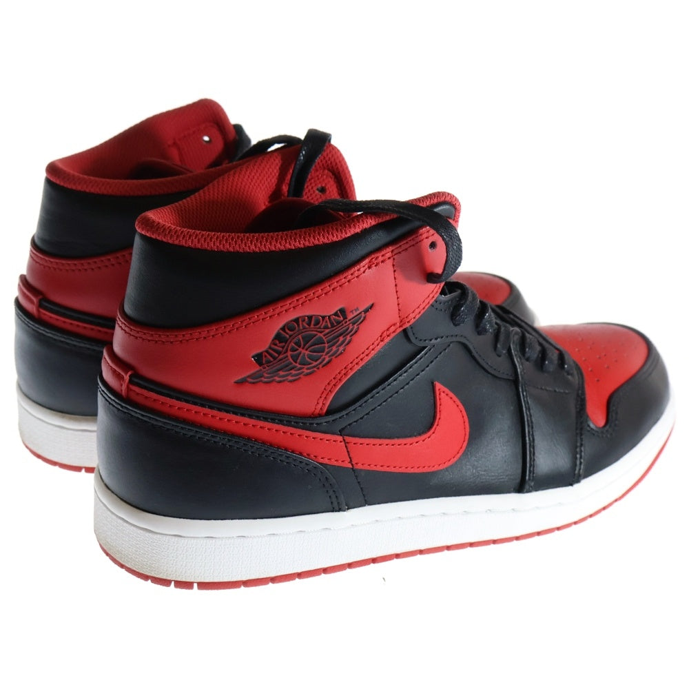 NIKE(ナイキ) AIR JORDAN 1 MID BRED TOE エアジョーダン1 ブレッドトゥ ミッドカットスニーカー ブラック/レッド US10.5/28.5cm DQ8426-060