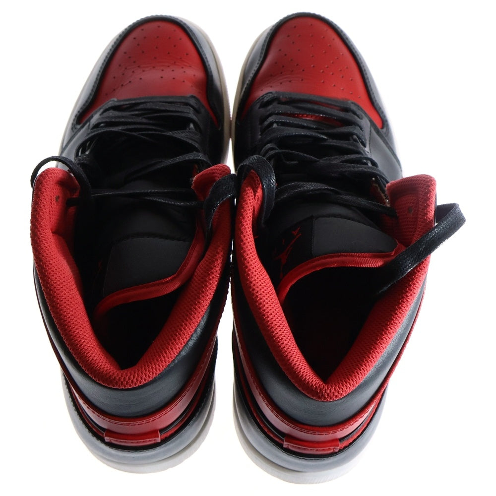 NIKE(ナイキ) AIR JORDAN 1 MID BRED TOE エアジョーダン1 ブレッドトゥ ミッドカットスニーカー ブラック/レッド US10.5/28.5cm DQ8426-060