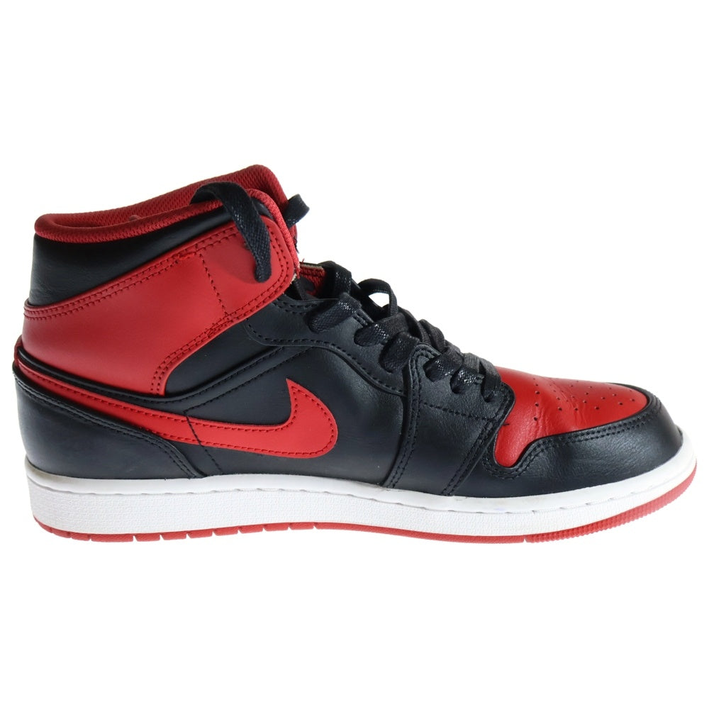 NIKE(ナイキ) AIR JORDAN 1 MID BRED TOE エアジョーダン1 ブレッドトゥ ミッドカットスニーカー ブラック/レッド US10.5/28.5cm DQ8426-060