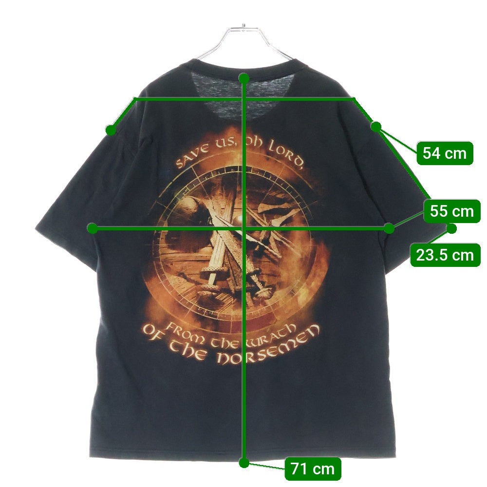 VINTAGE(ヴィンテージ) AMON AMARTH アモン アマース 両面プリント クルーネック 半袖 Tシャツ カットソー ブラック