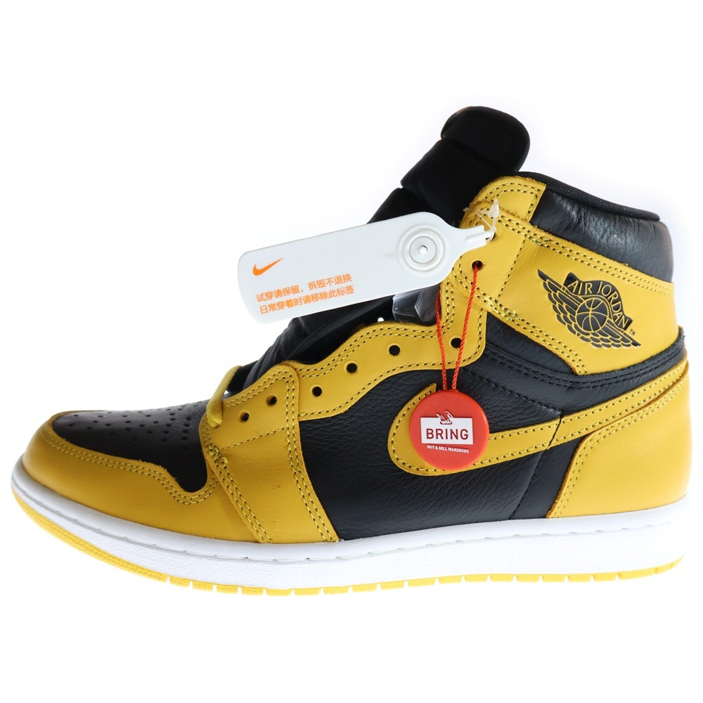 NIKE(ナイキ) AIR JORDAN1 RETRO HIGH OG POLLEN エアジョーダン 1 レトロ パラン ハイカットスニーカー ブラック/イエロー US10/28cm 555088-701