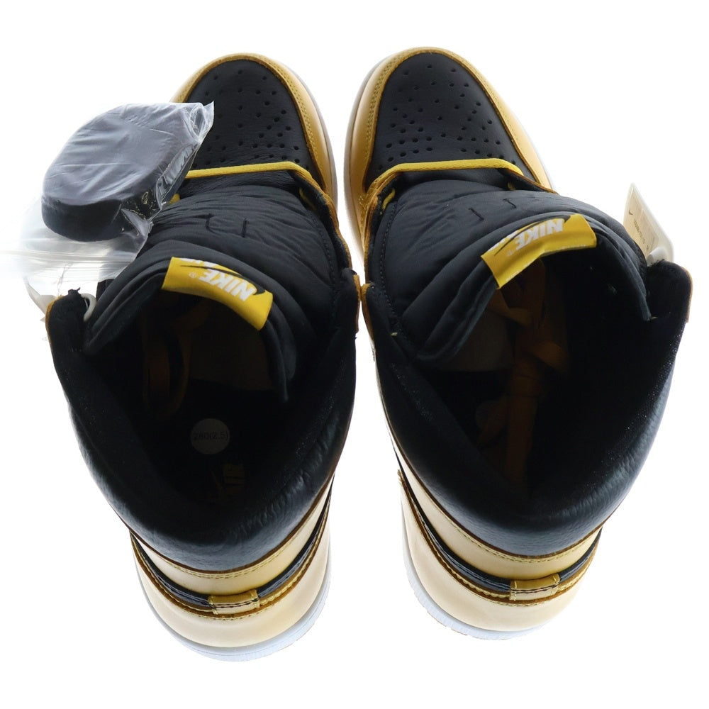 NIKE(ナイキ) AIR JORDAN1 RETRO HIGH OG POLLEN エアジョーダン 1 レトロ パラン ハイカットスニーカー ブラック/イエロー US10/28cm 555088-701