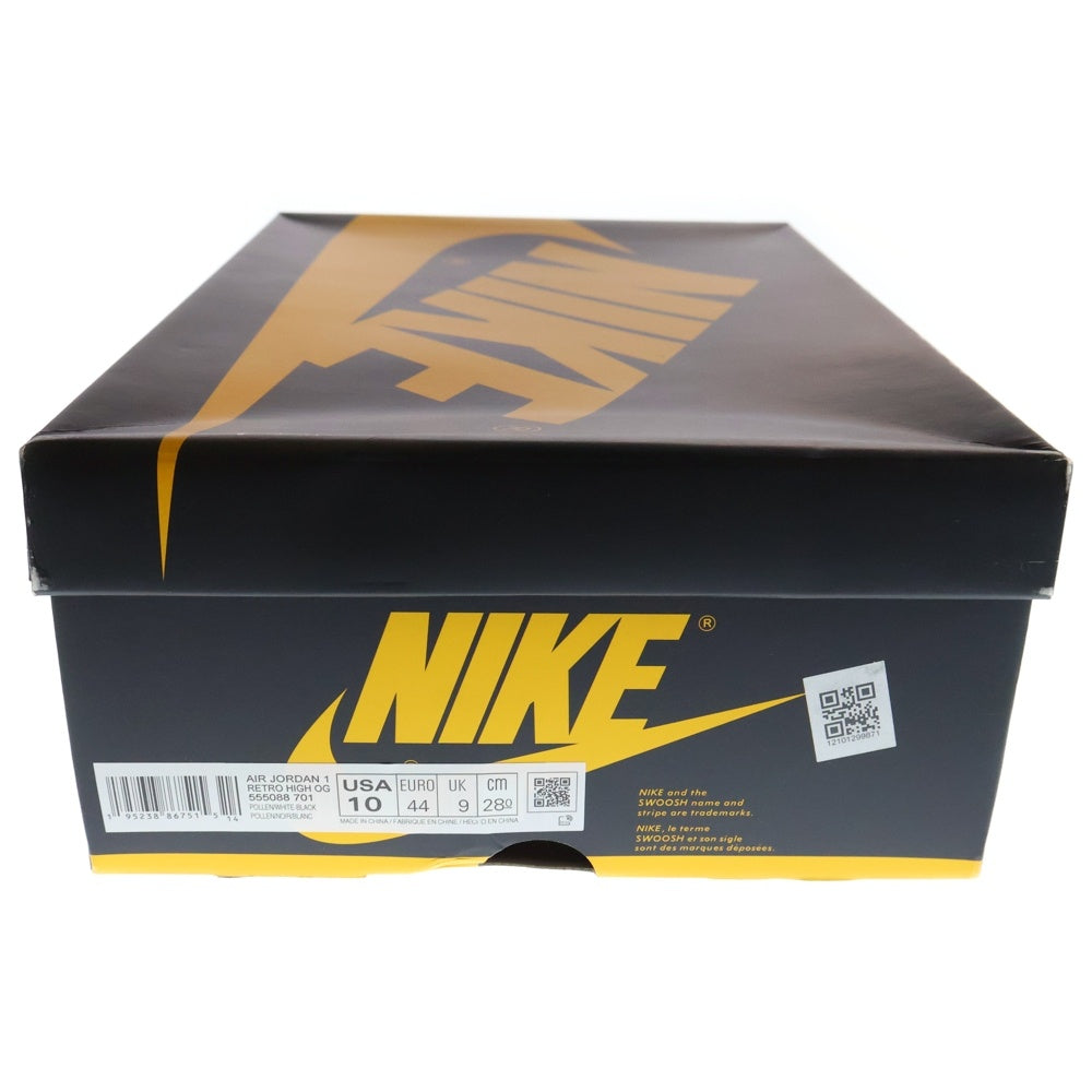 NIKE(ナイキ) AIR JORDAN1 RETRO HIGH OG POLLEN エアジョーダン 1 レトロ パラン ハイカットスニーカー ブラック/イエロー US10/28cm 555088-701