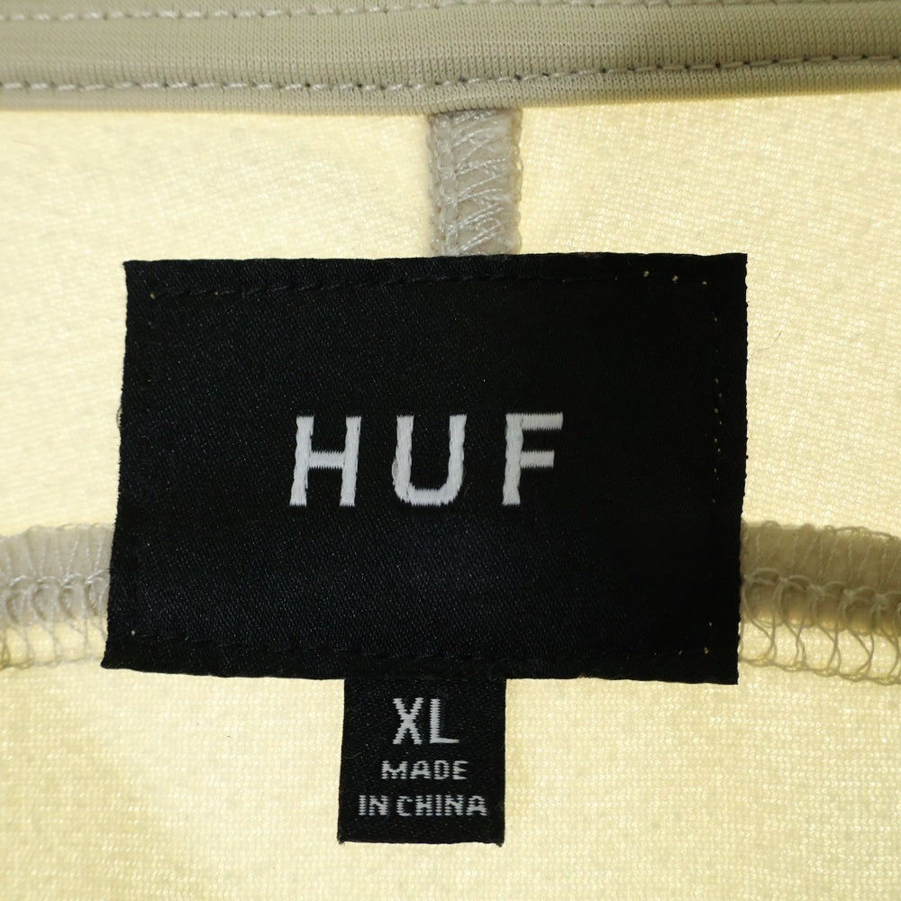 HUF(ハフ) H STARDUST JERSEY スター刺繍 長袖ホッケージャージー ゲームシャツ ベージュ/グリーン KN00468