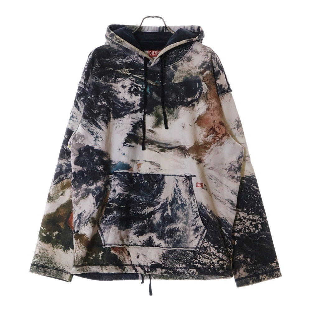 DIESEL(ディーゼル) 23AW S-PAY-HOOD‐L1 プラネットカモ 総柄プリント プルオーバーパーカー マルチカラー A11488