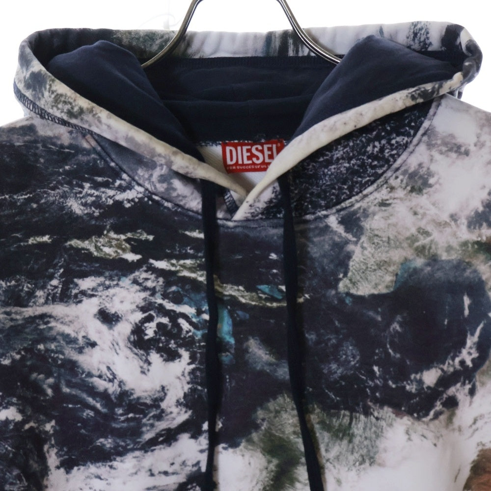 DIESEL(ディーゼル) 23AW S-PAY-HOOD‐L1 プラネットカモ 総柄プリント プルオーバーパーカー マルチカラー A11488