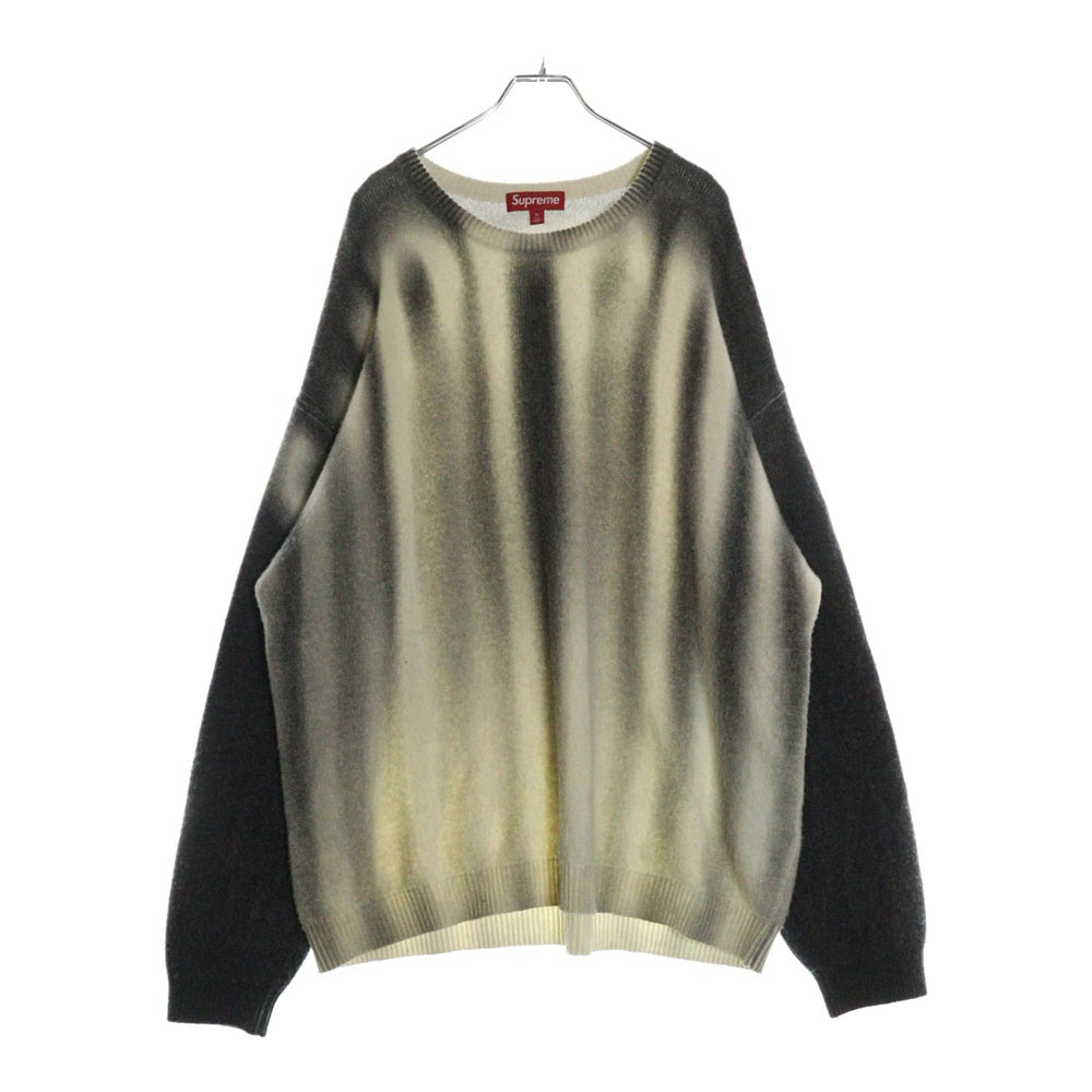 SUPREME(シュプリーム) 23AW Blurred Logo Sweater ブラードロゴ ウール混ニットセーター ベージュ/グレー