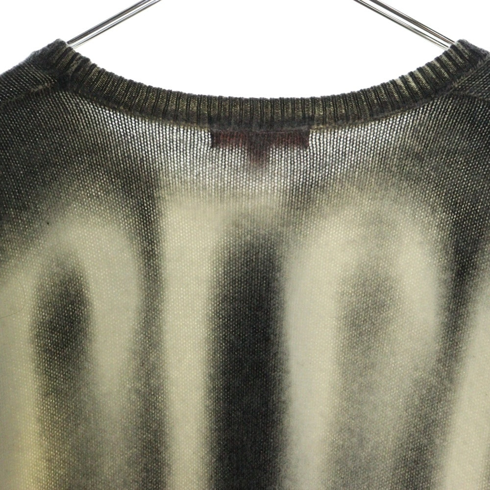 SUPREME(シュプリーム) 23AW Blurred Logo Sweater ブラードロゴ ウール混ニットセーター ベージュ/グレー
