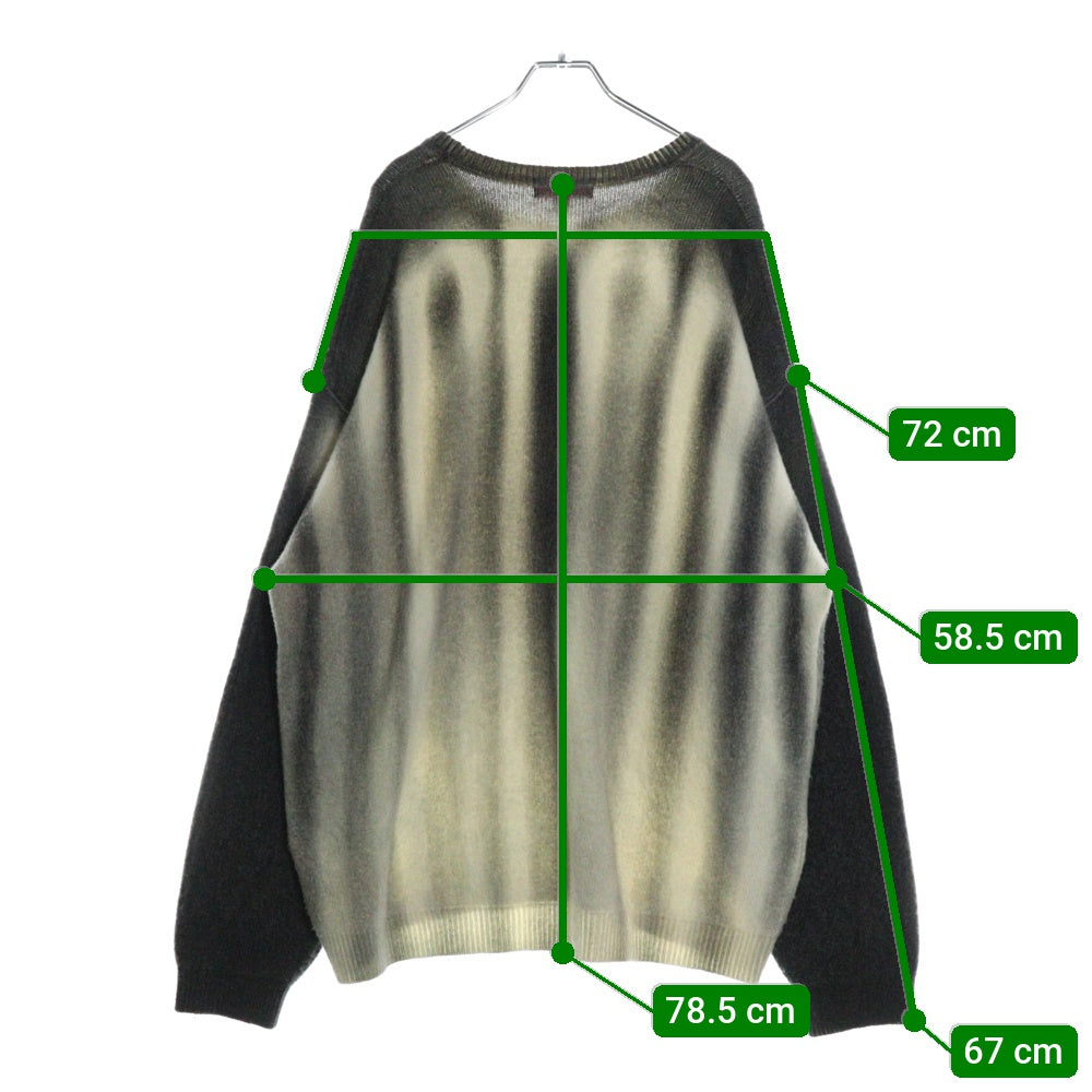 SUPREME(シュプリーム) 23AW Blurred Logo Sweater ブラードロゴ ウール混ニットセーター ベージュ/グレー