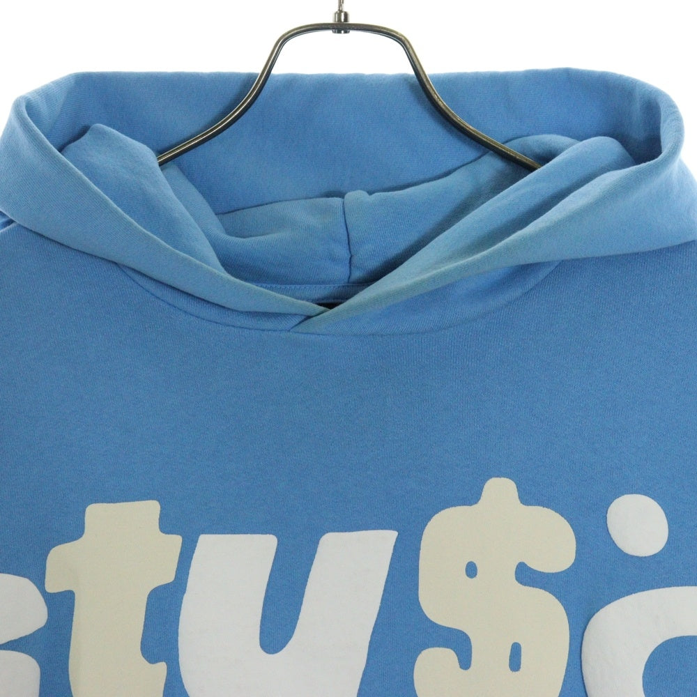 STUSSY(ステューシー) ×CPFM 8 BALL PIGMENT DYED HOODIE カクタスプリントフリーマーケット 8ボールプリント ピグメントダイ スウェットプルオーバーパーカー フーディー ブルー