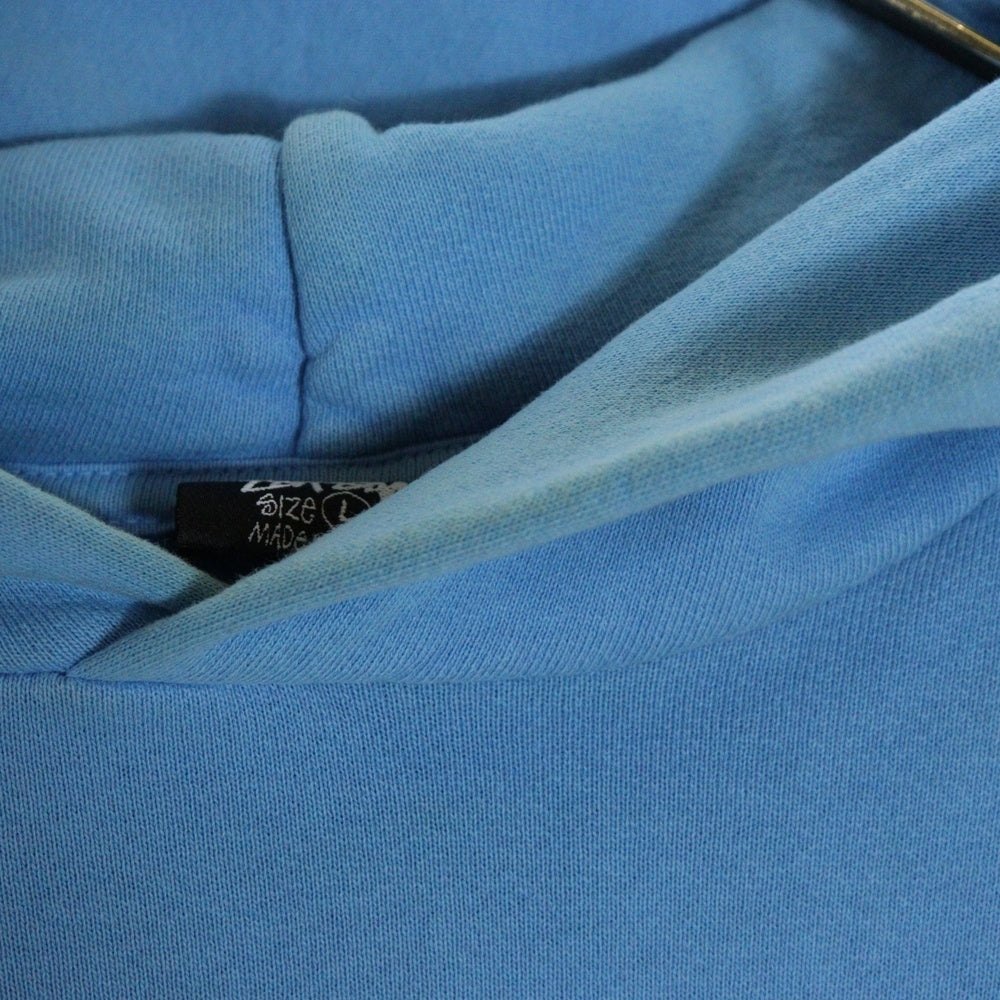 STUSSY(ステューシー) ×CPFM 8 BALL PIGMENT DYED HOODIE カクタスプリントフリーマーケット 8ボールプリント ピグメントダイ スウェットプルオーバーパーカー フーディー ブルー