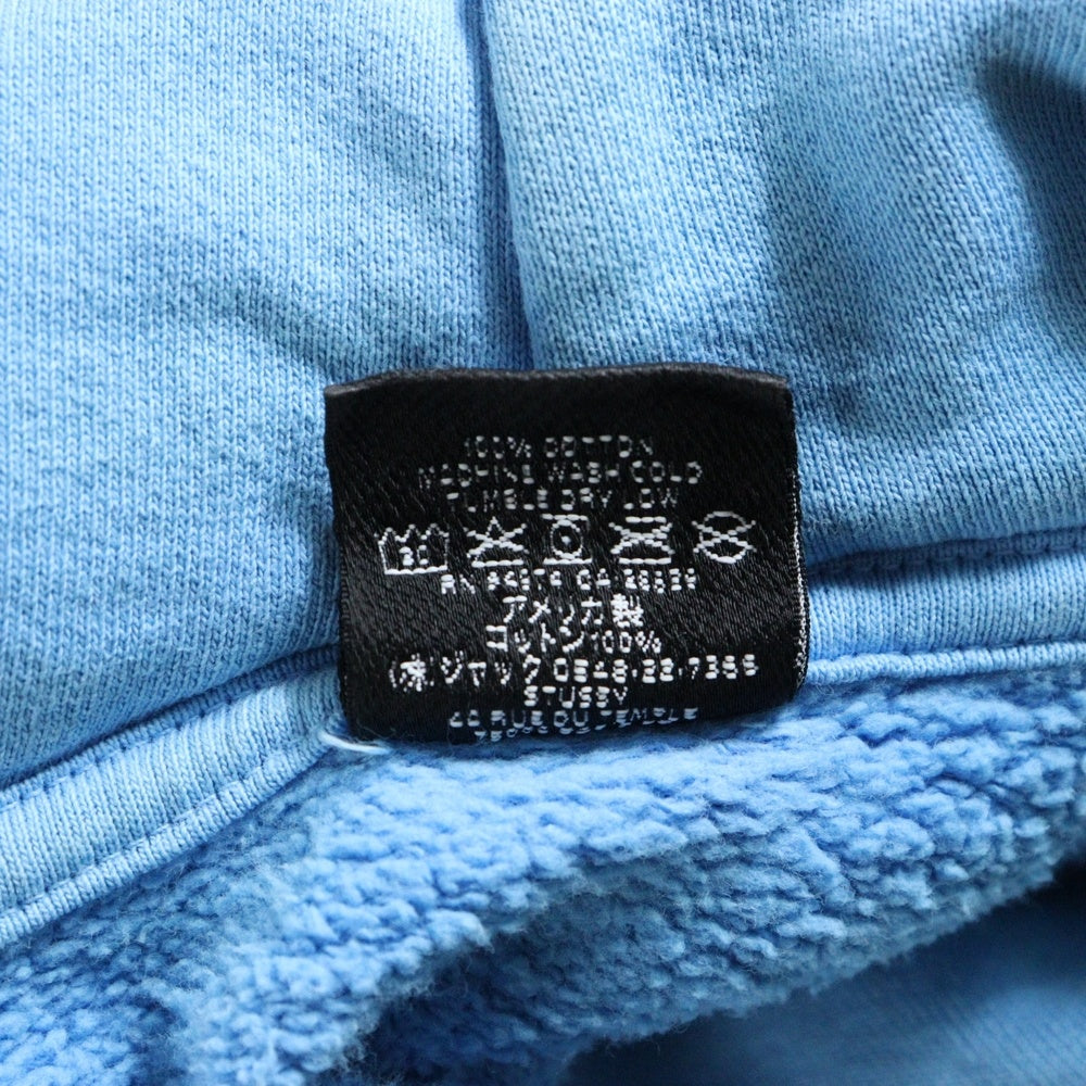 STUSSY(ステューシー) ×CPFM 8 BALL PIGMENT DYED HOODIE カクタスプリントフリーマーケット 8ボールプリント ピグメントダイ スウェットプルオーバーパーカー フーディー ブルー