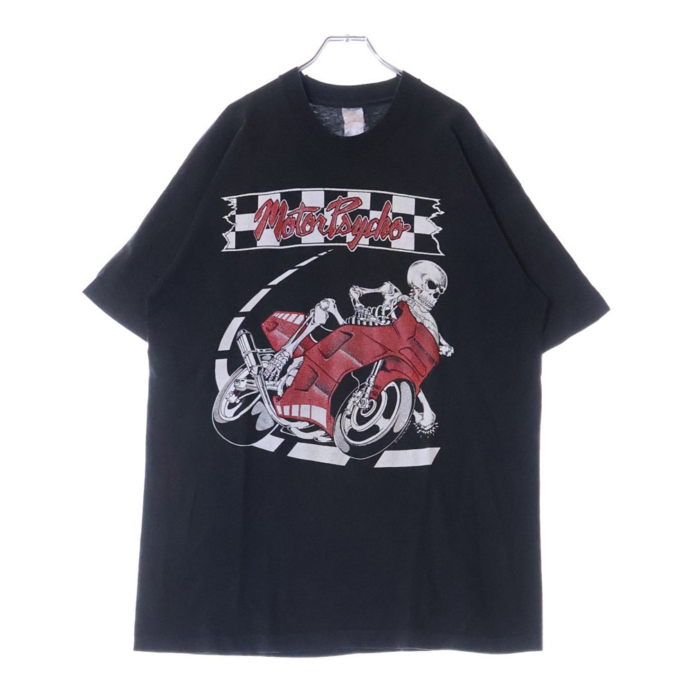VINTAGE(ヴィンテージ) 90S VINTAGE MOTOR PSYCHO BAND TEE ヴィンテージ モーターサイコ フルーツタグ 両面スカルプリントTシャツ 半袖クルーネックカットソー ブラック