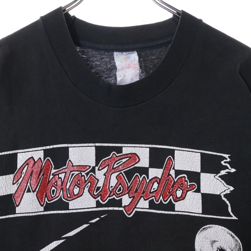 VINTAGE(ヴィンテージ) 90S VINTAGE MOTOR PSYCHO BAND TEE ヴィンテージ モーターサイコ フルーツタグ 両面スカルプリントTシャツ 半袖クルーネックカットソー ブラック