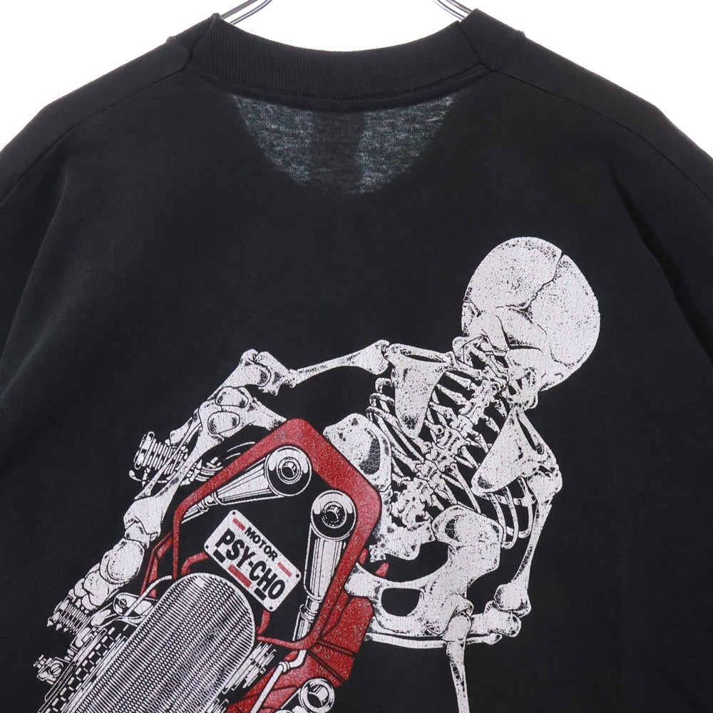 VINTAGE(ヴィンテージ) 90S VINTAGE MOTOR PSYCHO BAND TEE ヴィンテージ モーターサイコ フルーツタグ 両面スカルプリントTシャツ 半袖クルーネックカットソー ブラック