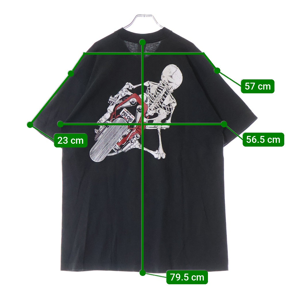 VINTAGE(ヴィンテージ) 90S VINTAGE MOTOR PSYCHO BAND TEE ヴィンテージ モーターサイコ フルーツタグ 両面スカルプリントTシャツ 半袖クルーネックカットソー ブラック