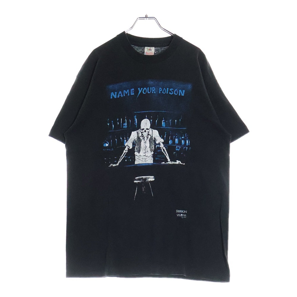 VINTAGE(ヴィンテージ) 90S VINTAGE NAME YOUR POISON TEE ヴィンテージ ネームユアーポイズン FRUITSタグ スカルプリントTシャツ 半袖クルーネックカットソー ブラック