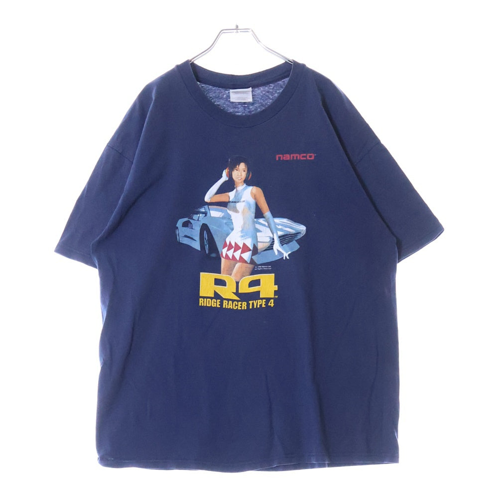 VINTAGE(ヴィンテージ) 90S VINTAGE R4 RIDGE RIDER TYPE4 1998 GAME PROMO TEE ヴィンテージ リッジレーサータイプ4 ナムコ ゲームプロモ クルーネック半袖 プリントTシャツ ネイビー