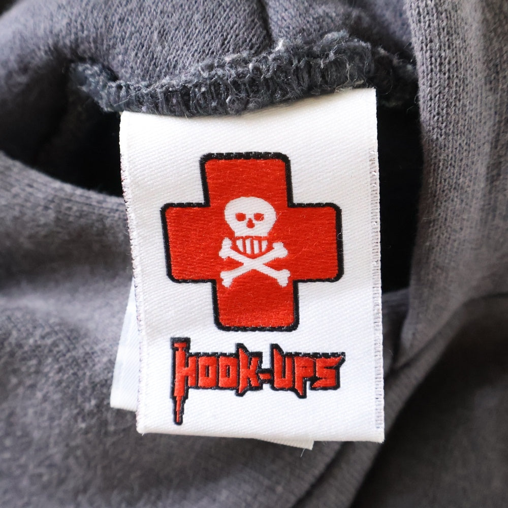 VINTAGE(ヴィンテージ) 90S VINTAGE HOOK-UPS PULLOVER HOODIE ヴィンテージ フックアップ フロントプリント プルオーバースウェットパーカー フーディー グレー