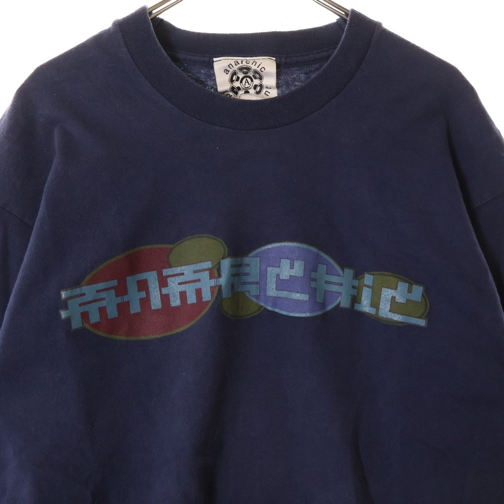 VINTAGE(ヴィンテージ) 90S VINTAGE ANARCHIC ADJUSTMENT L/S TEE アームプリント イラストプリントTシャツ 長袖クルーネックカットソー ネイビー