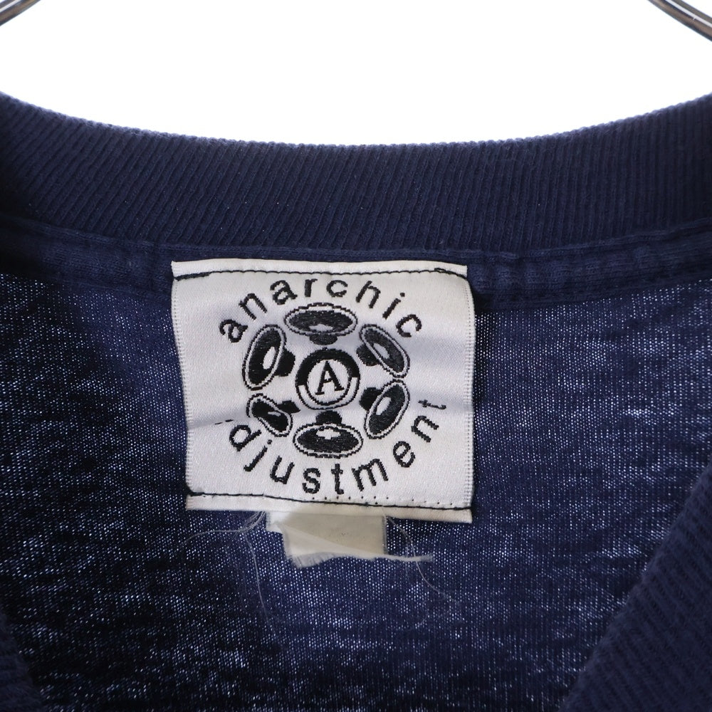 VINTAGE(ヴィンテージ) 90S VINTAGE ANARCHIC ADJUSTMENT L/S TEE アームプリント イラストプリントTシャツ 長袖クルーネックカットソー ネイビー