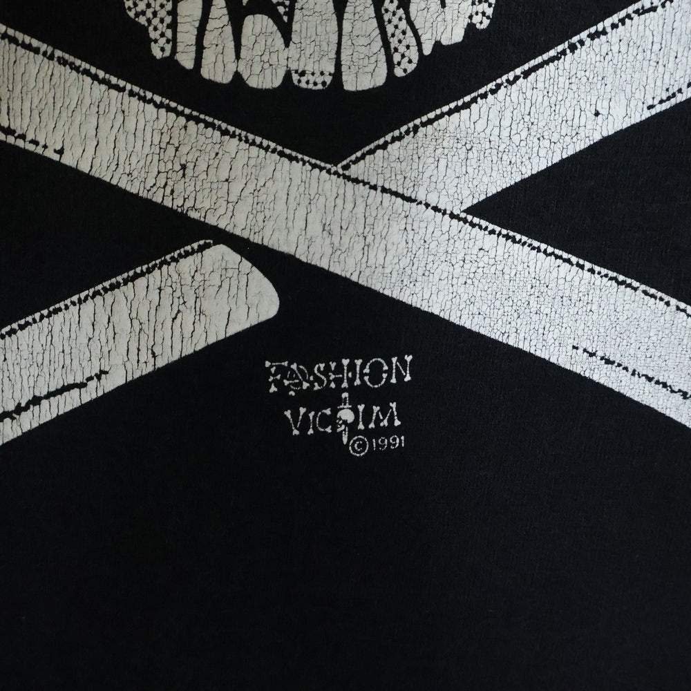 VINTAGE(ヴィンテージ) 90S VINTAGE 1991 SKULL TEE ヴィンテージ FRUITSタグ スカルプリントTシャツ 半袖クルーネックカットソー ブラック