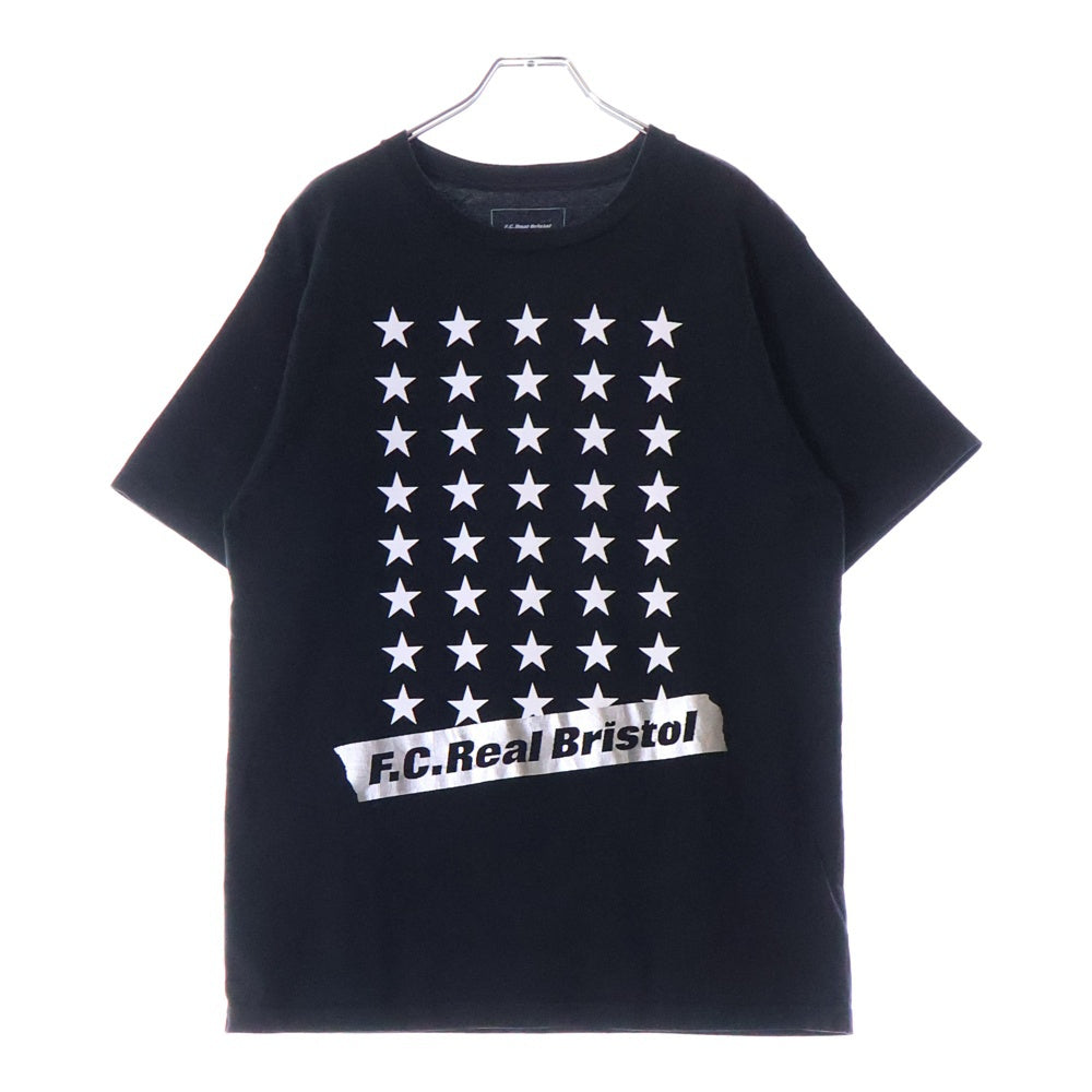 F.C.R.B./F.C.Real Bristol/FCRB(エフシーアールビー/エフシーレアルブリストル) 18AW REFLECTIVE BOX TEE リフレクティブボックス スター プリント ショートスリーブ カットソー 半袖 Tシャツ ブラック FCRB-189057