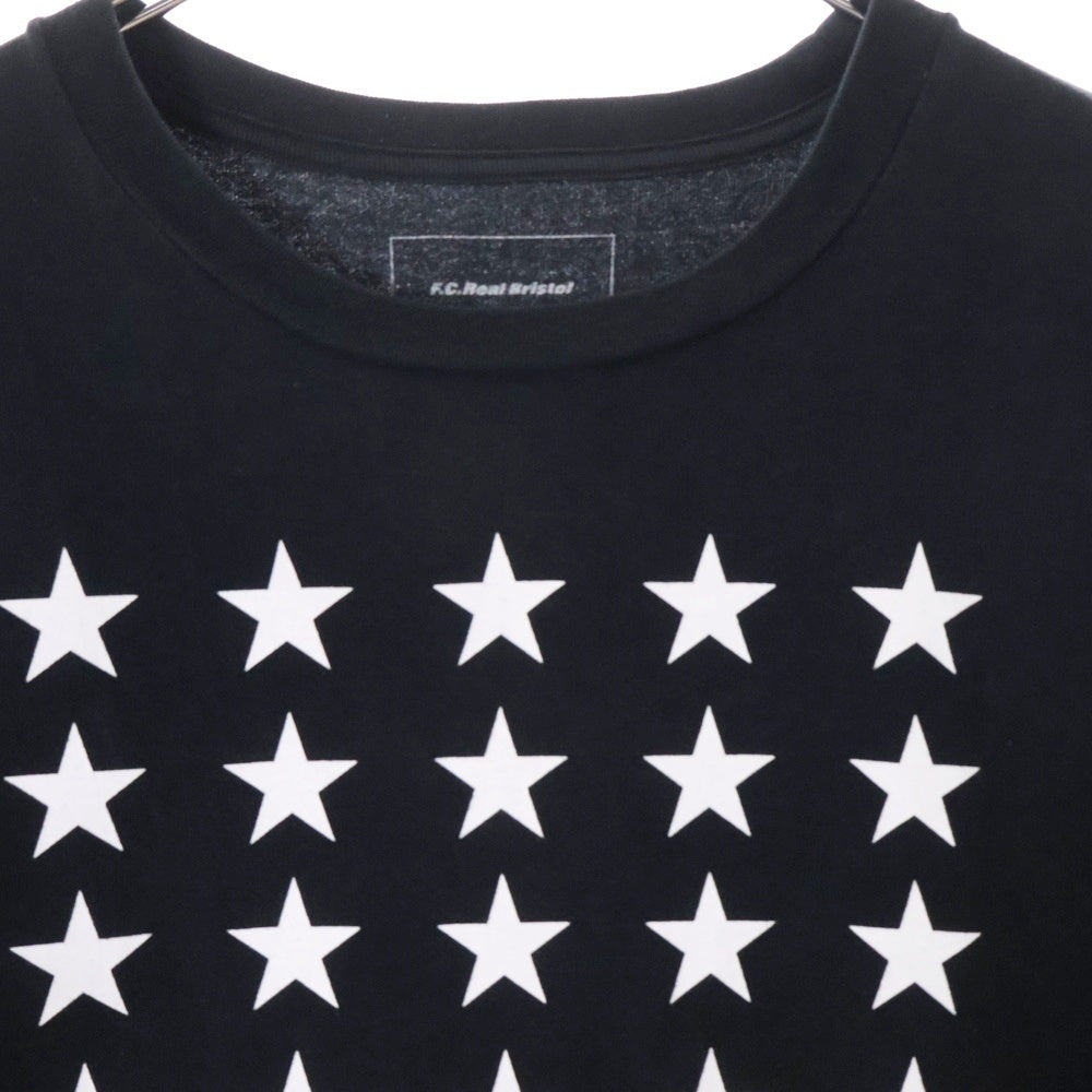 F.C.R.B./F.C.Real Bristol/FCRB(エフシーアールビー/エフシーレアルブリストル) 18AW REFLECTIVE BOX TEE リフレクティブボックス スター プリント ショートスリーブ カットソー 半袖 Tシャツ ブラック FCRB-189057