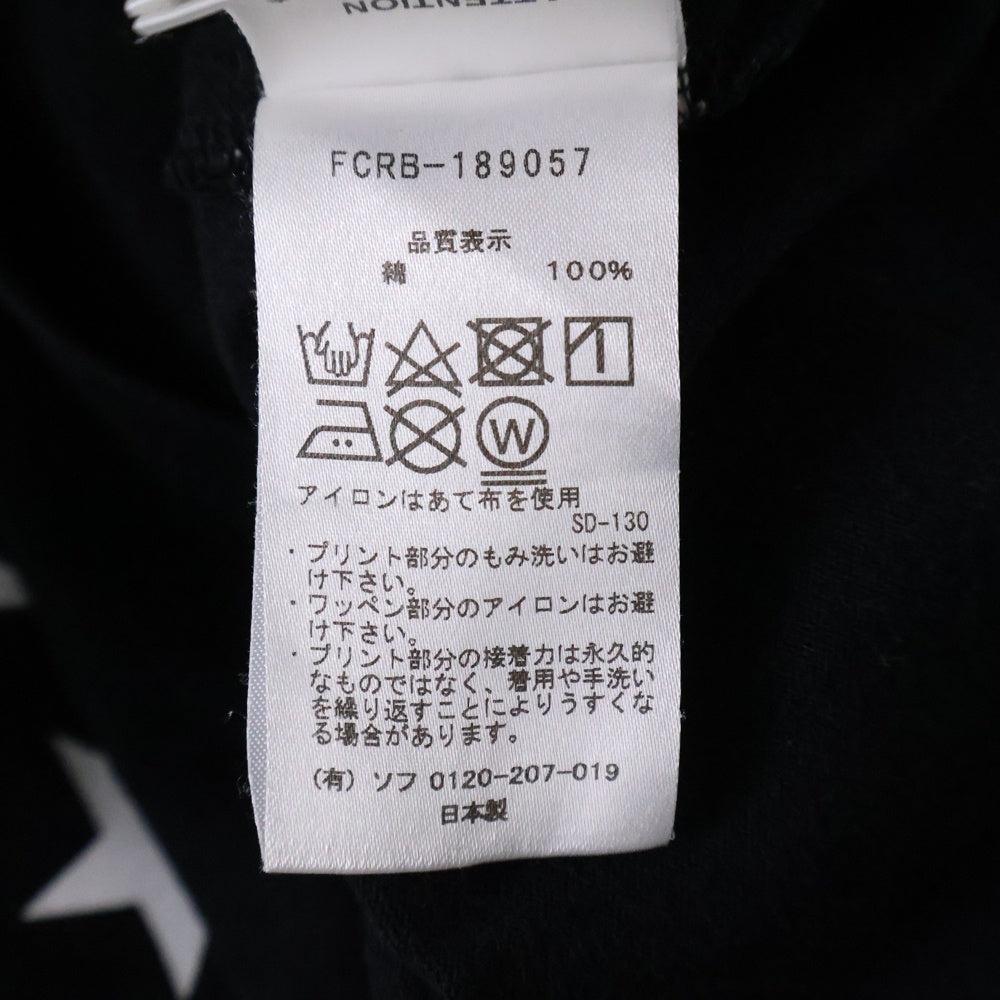 F.C.R.B./F.C.Real Bristol/FCRB(エフシーアールビー/エフシーレアルブリストル) 18AW REFLECTIVE BOX TEE リフレクティブボックス スター プリント ショートスリーブ カットソー 半袖 Tシャツ ブラック FCRB-189057