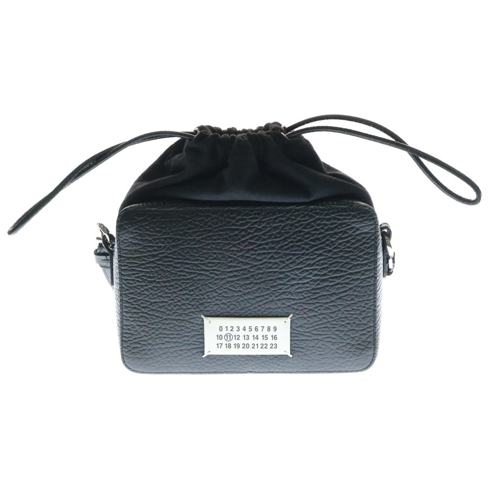 Maison Margiela 11(メゾンマルジェラ11) AD2022 5AC ドローストリングス レザー 巾着 ショルダー カメラバッグ ブラック SB1WG0010