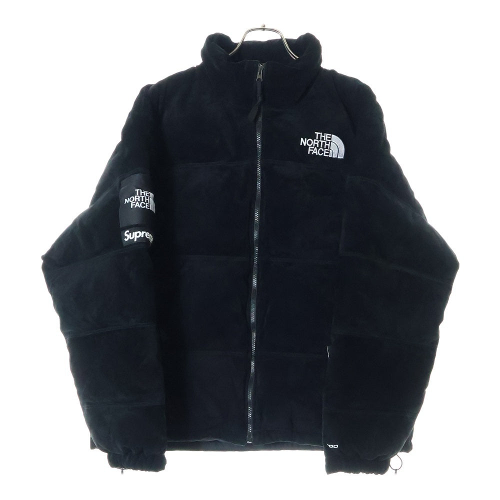 SUPREME(シュプリーム) 23AW ×THE NORTH FACE Suede Nuptse Jacket ノースフェイス スウェード ヌプシ ジップアップダウンジャケット ブラック NF0A875N