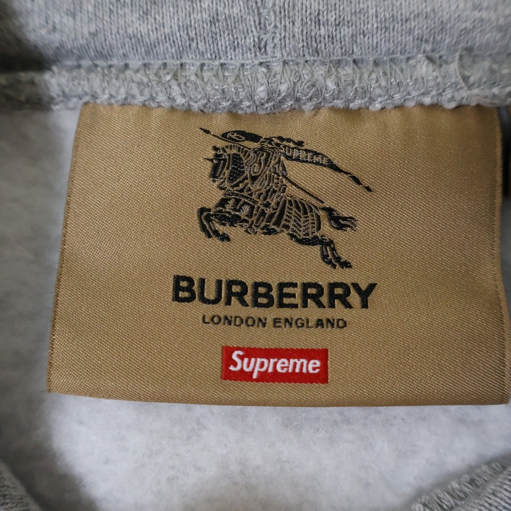 SUPREME(シュプリーム) 22SS ×BURBERRY Box Logo Hooded Sweatshirt バーバリー ボックスロゴ スウェットプルオーバーパーカー グレー
