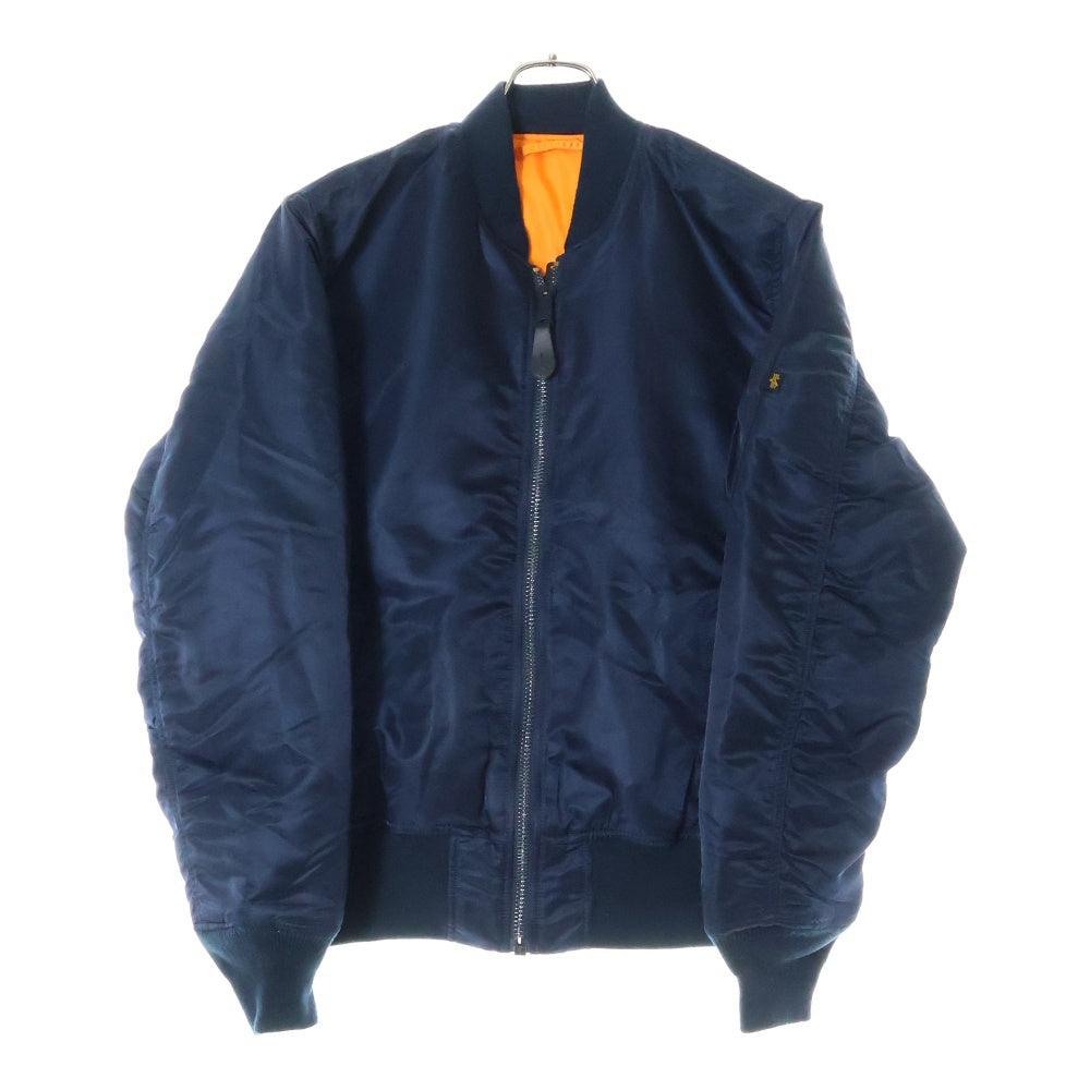 ALPHA INDUSTRIES(アルファ インダストリーズ) リバーシブル ナイロンフライトジャケット MA-1 ネイビー/オレンジ 615-37901