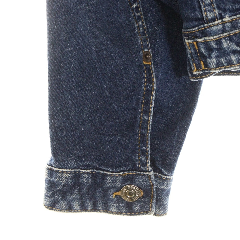 DSQUARED2(ディースクエアード) 20SS DAN JEAN JACKETS ダメージ加工 バックプリント ダン デニム トラッカージャケット インディゴ S79AM0001 S30663