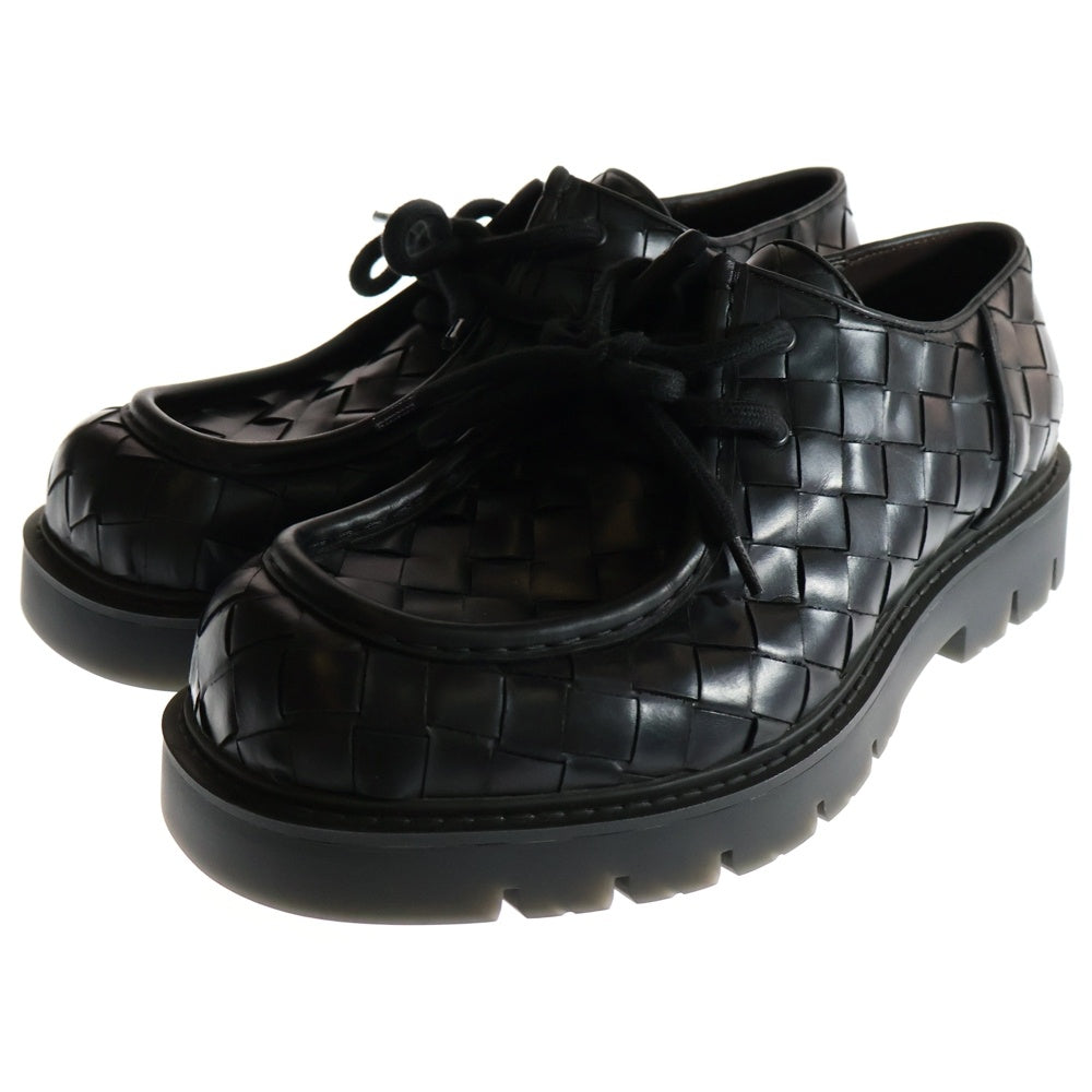 BOTTEGA VENETA(ボッテガヴェネタ) ハドック イントレチャート レースアップシューズ ブラック