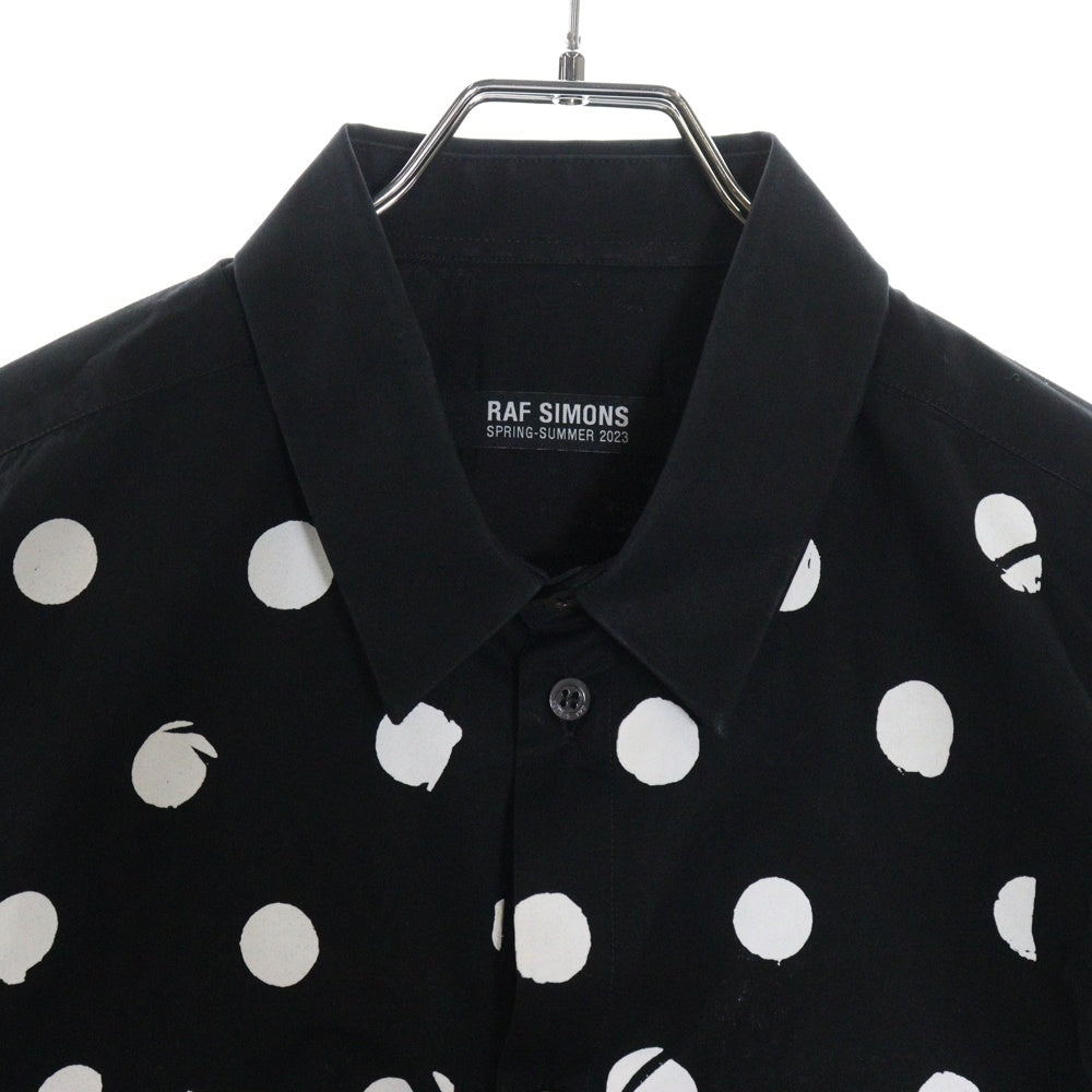 RAF SIMONS(ラフシモンズ) 23SS ドットプリント 半袖シャツ ブラック