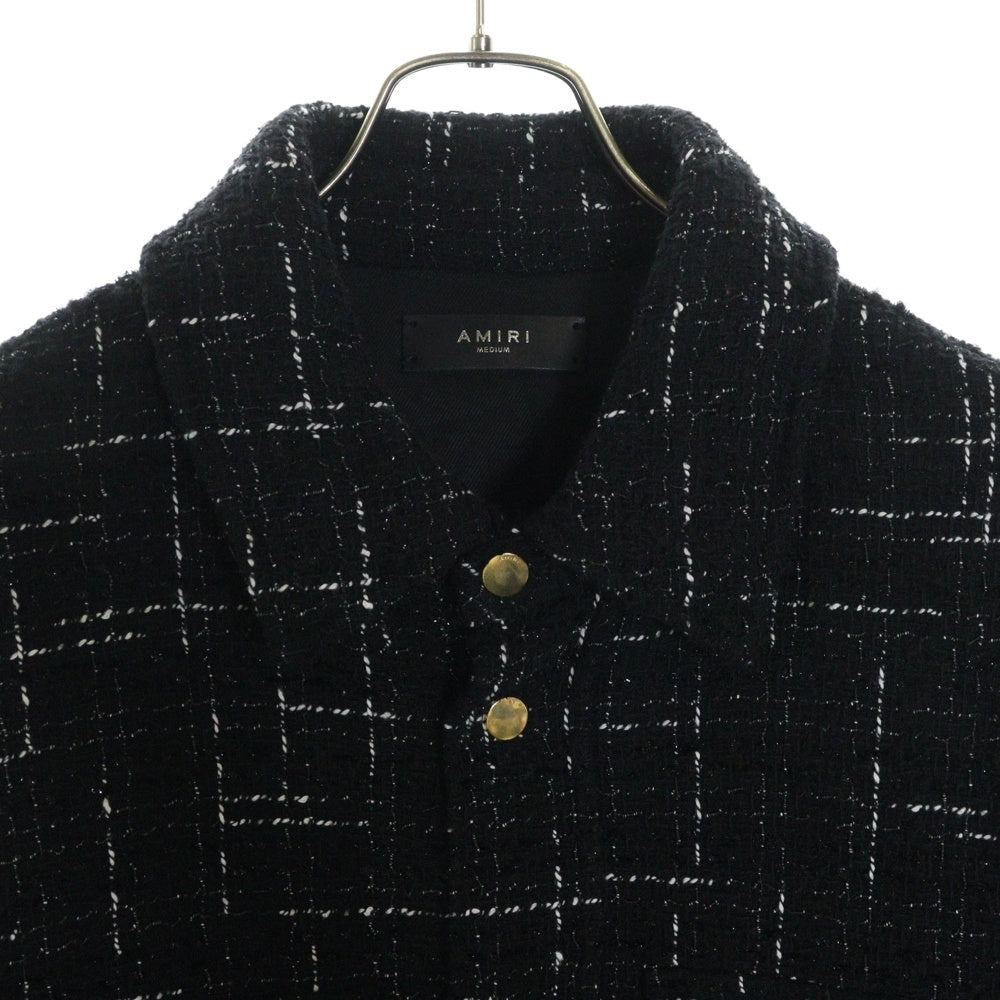 AMIRI(アミリ) Tweed Padded Overshirt ツイードオーバーシャツジャケット ブラック ブラック