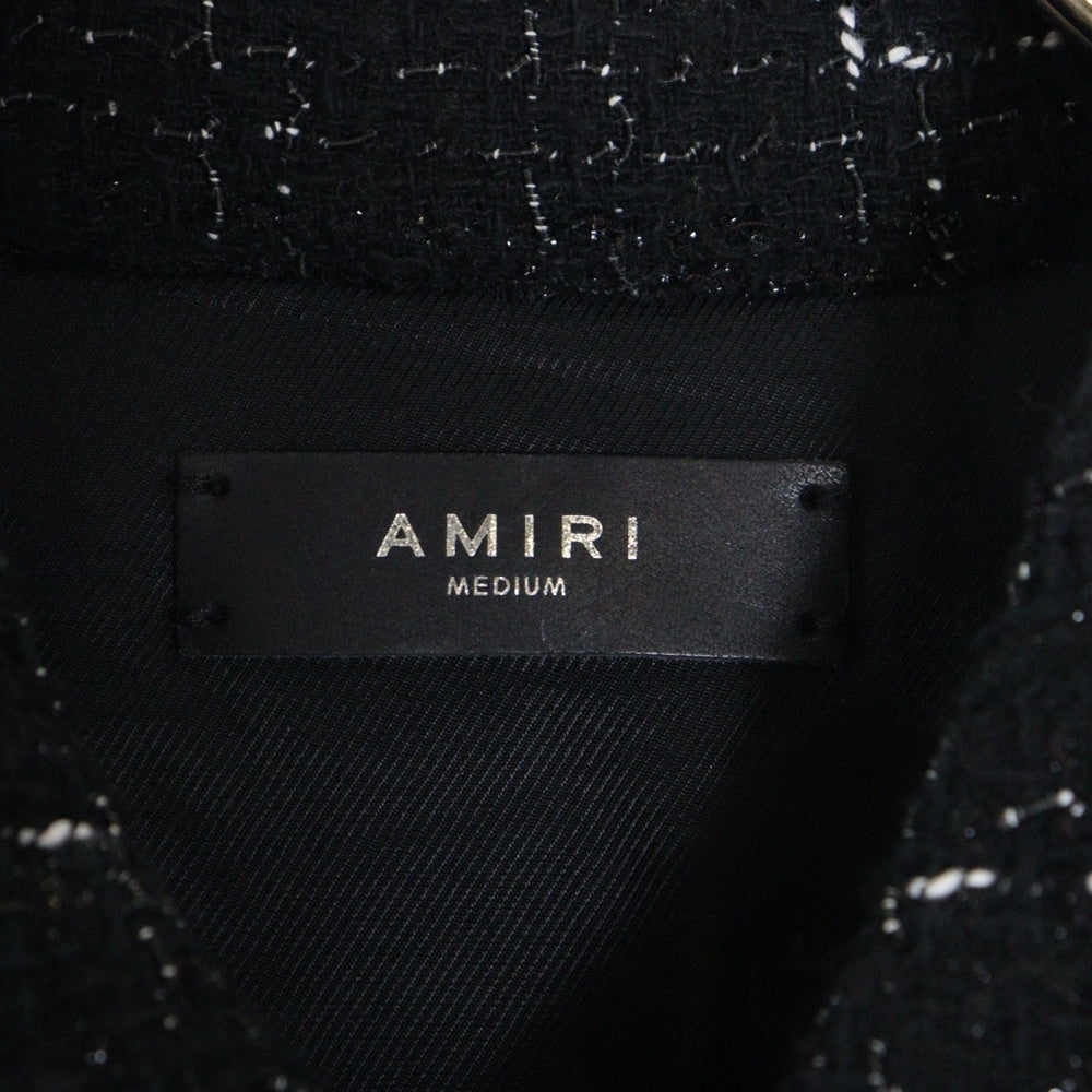 AMIRI(アミリ) Tweed Padded Overshirt ツイードオーバーシャツジャケット ブラック ブラック