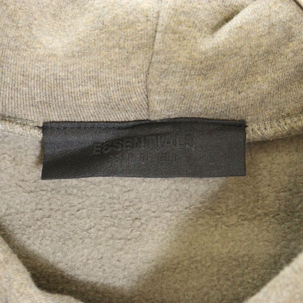 FEAR OF GOD ESSENTIALS(フィアオブゴッド エッセンシャルズ) 24AW HEAVY FLEECE VINTAGE SHRUNKEN HOODIE フロントプリントプルオーバーパーカー ヘザーグレー