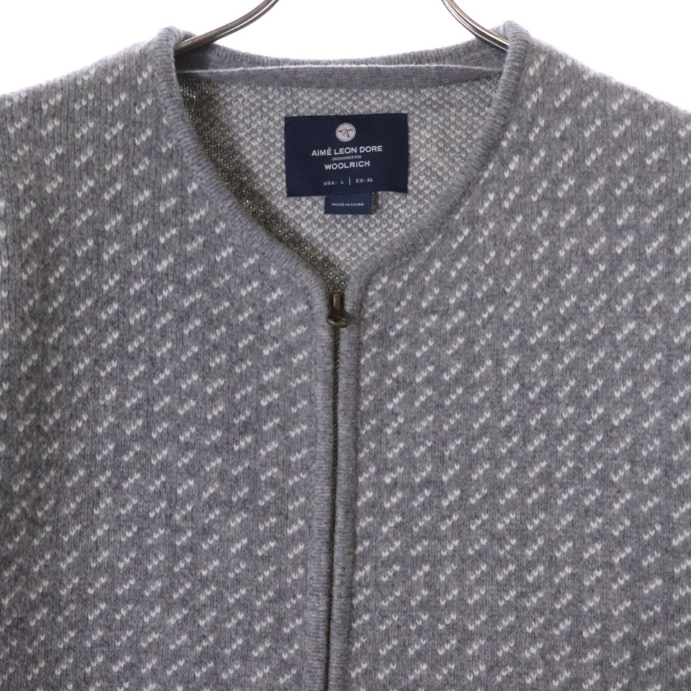 Aim? Leon Dore(エメレオンドレ) ×WOOLRICH Birdseye Knit Liner Sweater ウールリッチ バーズアイ ニットライナーセーター グレー