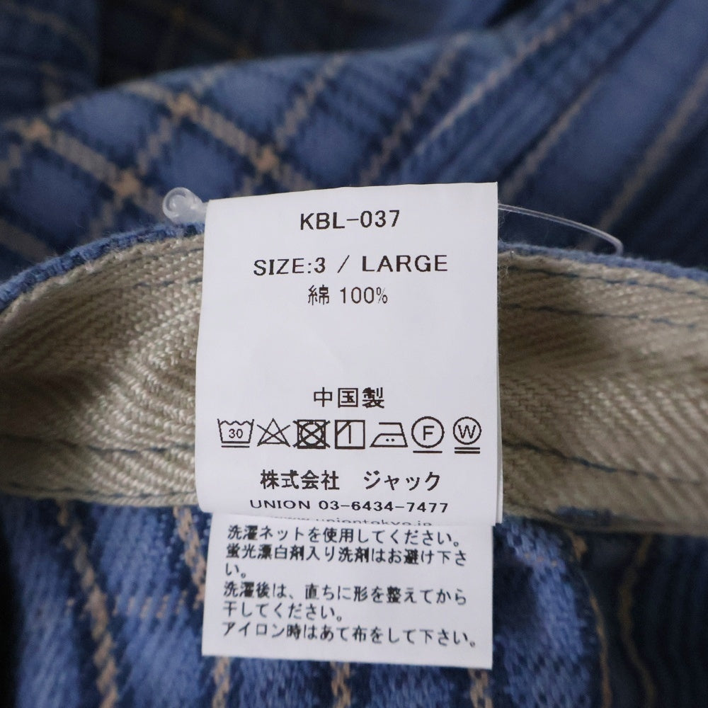 UNION(ユニオン) HAWKINS PANTS チェック ホーキンスパンツ ライトブルー KBL-037