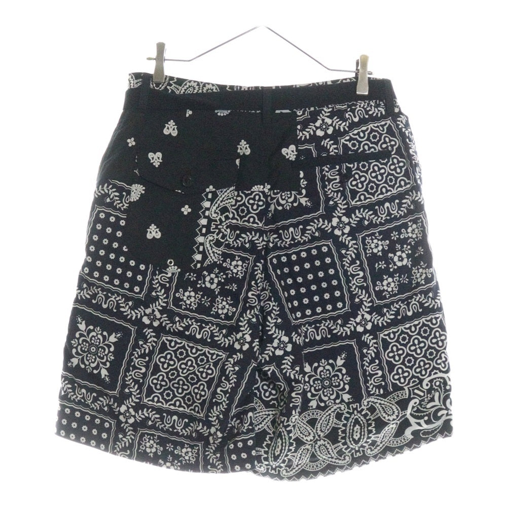 Sacai(サカイ) Archive Print Mix Shorts アーカイブプリントミックスショーツ バンダナパンツ ブラック 21-02473M